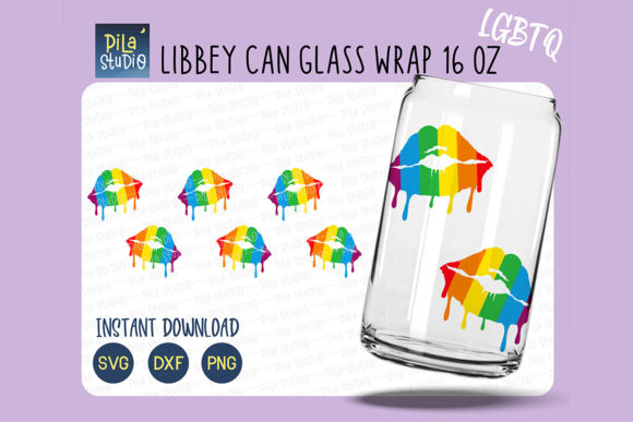 Download Rainbow Pride LGBTQ Lips Glass Wrap Svg - Premium Resources