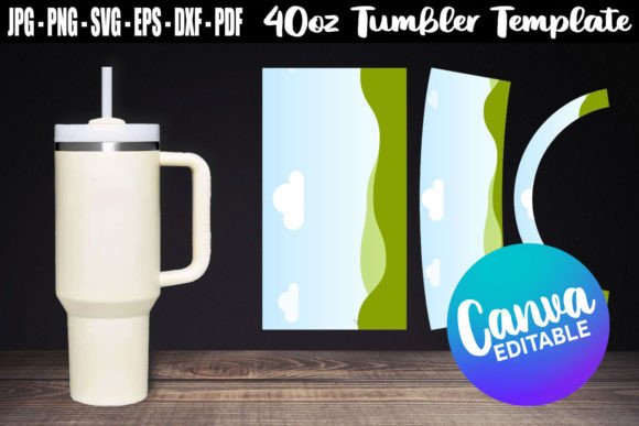 Download 40oz Tumbler Template Canva Editable - Tumbler template Collection