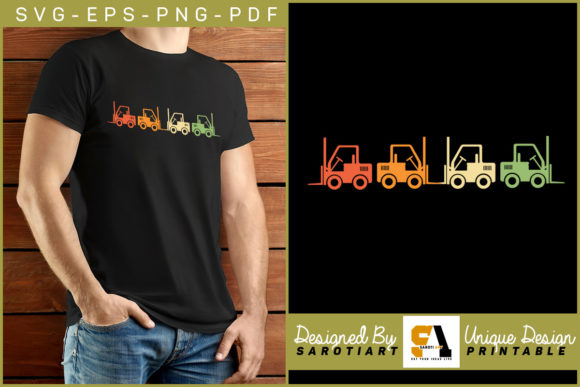 Download Forklift Vintage Color Sublimating - Sublimating Collection