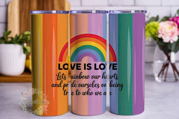 Download Love is Love Rainbow Pride Tumbler Wrap - Rainbow pride Collection