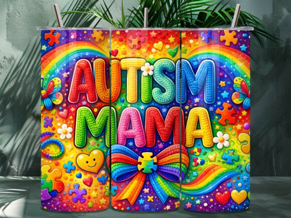 Download Autism Mama Rainbow Pride Tumbler Wrap - Rainbow pride Collection