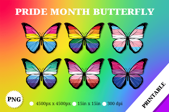 Download Rainbow Pride Butterfly Flag - Rainbow pride Collection