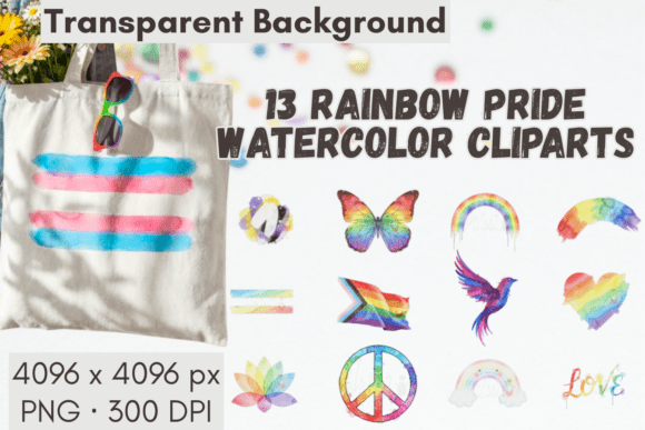 Download Rainbow Pride Clipart Watercolor LGBT - Premium Bundle