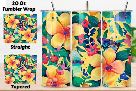 Download 3D Flower Sublimation Tumbler | Seamless - Premium Resources